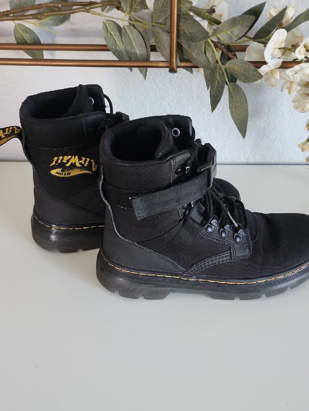 Dr. Martens Black Tactical Lace-Up Boots with Ankle Strap - Picture 5 of 13